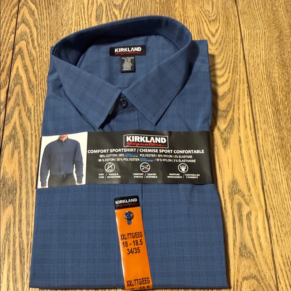 Kirkland Signature Men's Navy Button Down Shirt